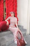  ĐẦM CỔ LỌ SỌC TAY NGẮN - TH 