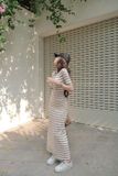 ĐẦM CỔ LỌ SỌC TAY NGẮN - TH 