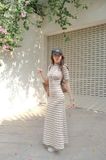  ĐẦM CỔ LỌ SỌC TAY NGẮN - TH 