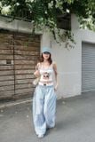  SET ÁO 2 DÂY BÈO NGỰC QUẦN SUÔNG SỌC - TH 
