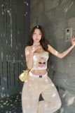  SET ÁO 2 DÂY BÈO NGỰC QUẦN SUÔNG SỌC - TH 