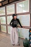  SET ÁO TAY DÀI IN CHỮ QUẦN SỌC 90 - TH 