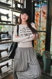  SET ÁO TAY DÀI IN CHỮ QUẦN SỌC 90 - TH 