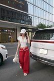  SET ÁO CROP VIỀN REN QUẦN SUÔNG KIỂU - TH 