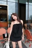  SET ÁO 2 DÂY HOA NỔI CHÂN VÁY NGẮN - TH 