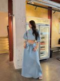  SET ÁO CROP CHÂN VÁY DÀI DENIM - TH 