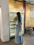  SET ÁO CROP CHÂN VÁY DÀI DENIM - TH 