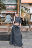  SET ÁO CROP CHÂN VÁY DÀI DENIM - TH 