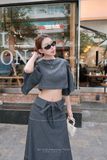  SET ÁO CROP CHÂN VÁY DÀI DENIM - TH 