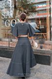  SET ÁO CROP CHÂN VÁY DÀI DENIM - TH 