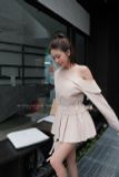  SET ĐẦM TRỄ VAI DÀI TAY KÈM NỊT - TH 