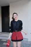  SET 3 MÓN CHÂN VÁY ÁO TAY BÈO CHÂN VÁY NGẮN KIM SA - TH 