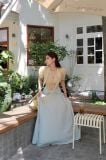  SET ÁO TAY BỒNG ÁNH CHÂN VÁY DÀI - TH 