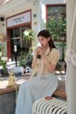  SET ÁO TAY BỒNG ÁNH CHÂN VÁY DÀI - TH 