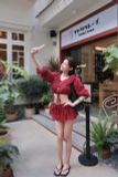  SET ÁO CROP CHÂN VÁY XÒE - TH 