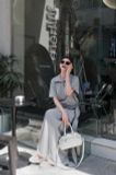  ĐẦM MAXI CỔ TRỤ CỘT EO - TH 