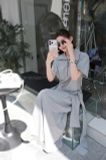  ĐẦM MAXI CỔ TRỤ CỘT EO - TH 
