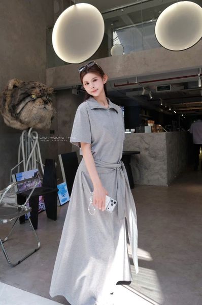  ĐẦM MAXI CỔ TRỤ CỘT EO - TH 
