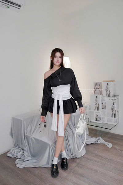  SET ÁO SƠ MI CHÂN VÁY XÒE - TH 