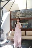  SET ÁO CỔ TIM QUẦN SUÔNG LỤA - TH 