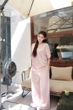  SET ÁO CỔ TIM QUẦN SUÔNG LỤA - TH 