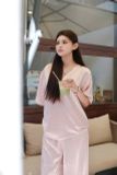  SET ÁO CỔ TIM QUẦN SUÔNG LỤA - TH 
