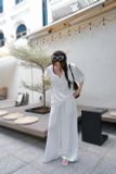  SET ÁO CỔ TIM QUẦN SUÔNG LỤA - TH 
