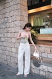  SET ÁO LỤA ĐÍNH HOA QUẦN SUÔNG - TH 