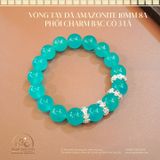  Vòng Tay Đá Amazonite 10mm 8A Phối Charm Cỏ 3 Lá 