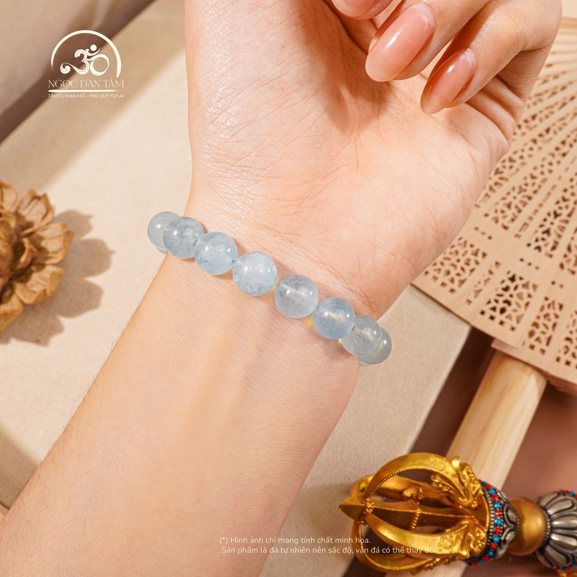  Vòng Tay Aquamarine 8-9mm 4A 