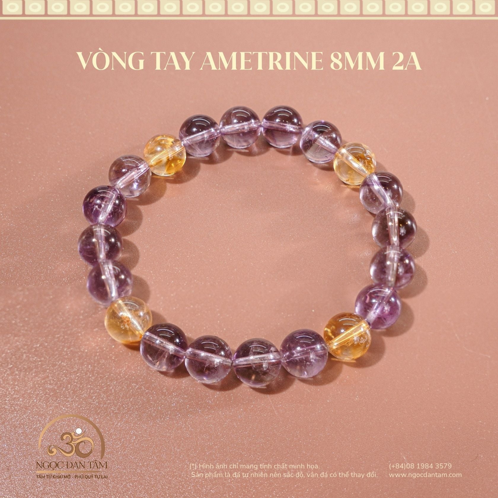  Vòng Tay Ametrine 8mm - 10mm 2A 