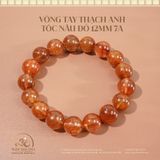  Vòng Tay Đá Thạch Anh Tóc Nâu Đỏ 12mm 7A 