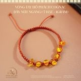  Vòng Tay Hổ Phách Cognac Dây Nút Ngang (7 Hạt) 