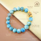  Vòng Tay Đá Larimar 10mm 3A Phối Charm Minh Châu 