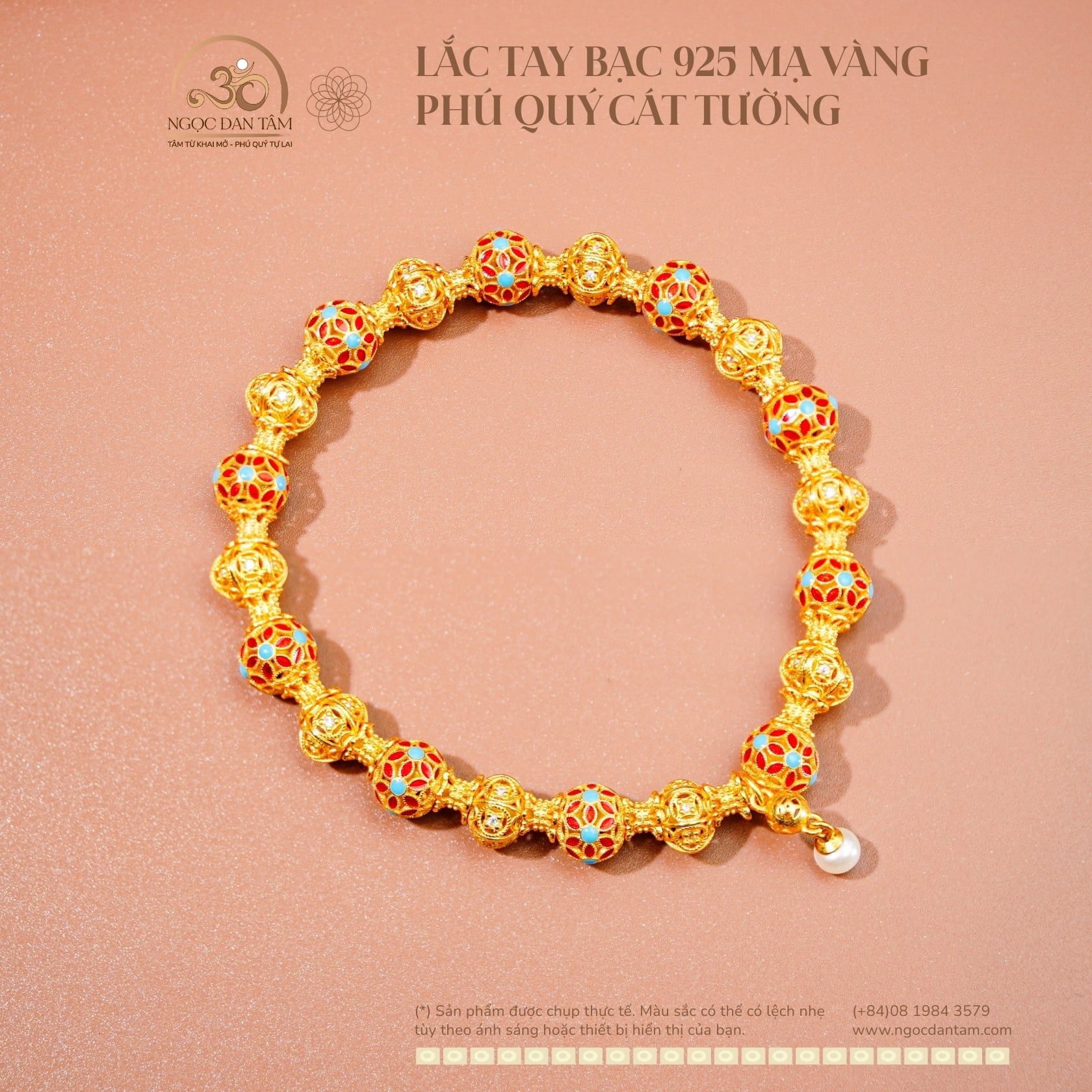  Lắc Tay Bạc Mạ Vàng Phú Quý Cát Tường 