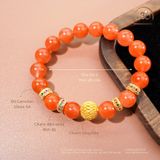  Vòng Tay Carnelian VIP 10mm 5A Phối Charm Lồng Đèn 