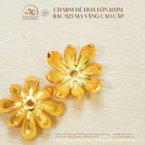  Charm Đế Hoa Lớn 11mm -  Bạc 925 Mạ Vàng Cao Cấp 