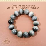  Vòng Tay Thạch Anh Mắt Chim Ưng Xám 12mm 6A 