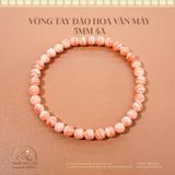  Vòng Tay Đá Đào Hoa Vân Mây 5mm 4A 