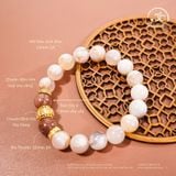  Vòng Tay Mã Não Anh Đào 10mm 2A Phối Đá Thulite 10mm 2A 
