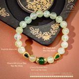  Vòng Tay Prehnite 8mm Phối Charm Hồ Lô 