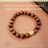  Vòng Tay Mắt Hổ Nâu Đỏ 10mm 5A Phối Charm Lu Thống Tỳ Hưu 