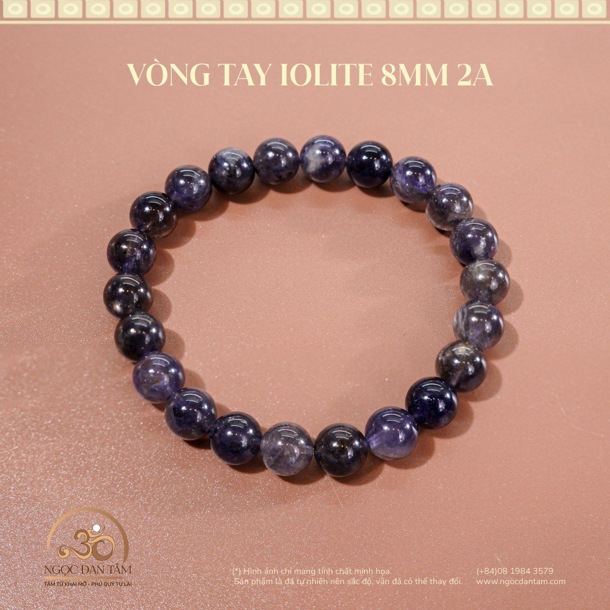  Vòng Tay iolite 8mm 2A 