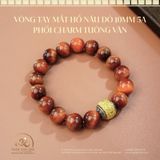  Vòng Tay Đá Mắt Hổ Nâu Đỏ 10mm 5A Phối Charm Tường Vân 