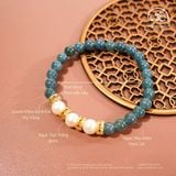  Vòng Tay Ngọc Hòa Điền Phối 7mm 2A Ngọc Trai Trắng 8mm 