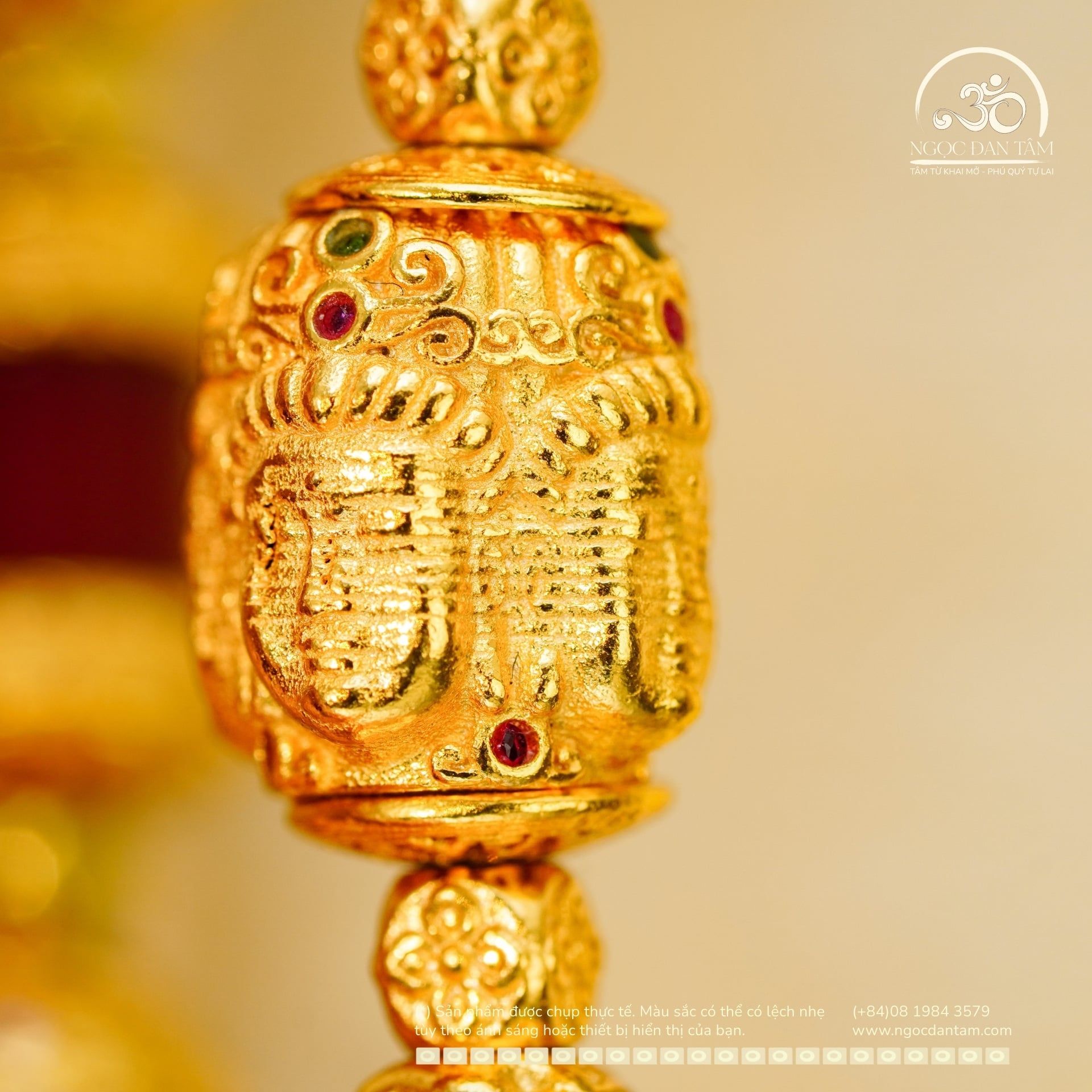  Lắc Tay Bạc Mạ Vàng Tứ Diện Phật 