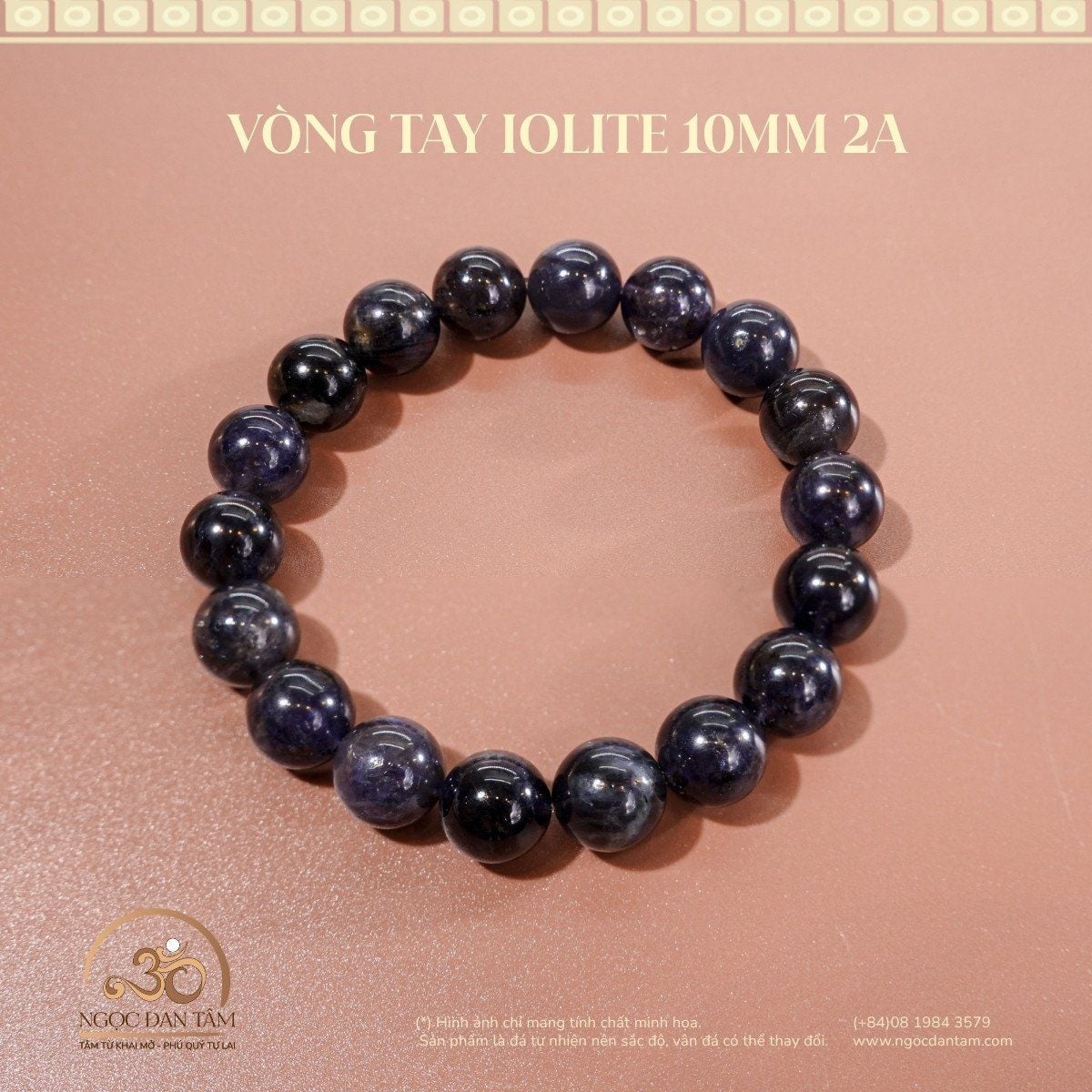  Vòng Tay iolite 10mm 2A 