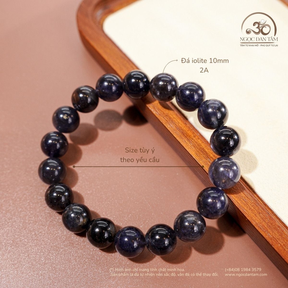 Vòng Tay iolite 10mm 2A 