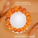  Vòng Tay Hổ Phách Cognac Cắt Giác Lớn 