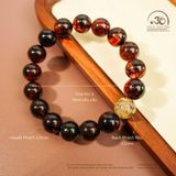  Vòng Tay Huyết Phách Phối Bạch Phách 12mm 16gram 